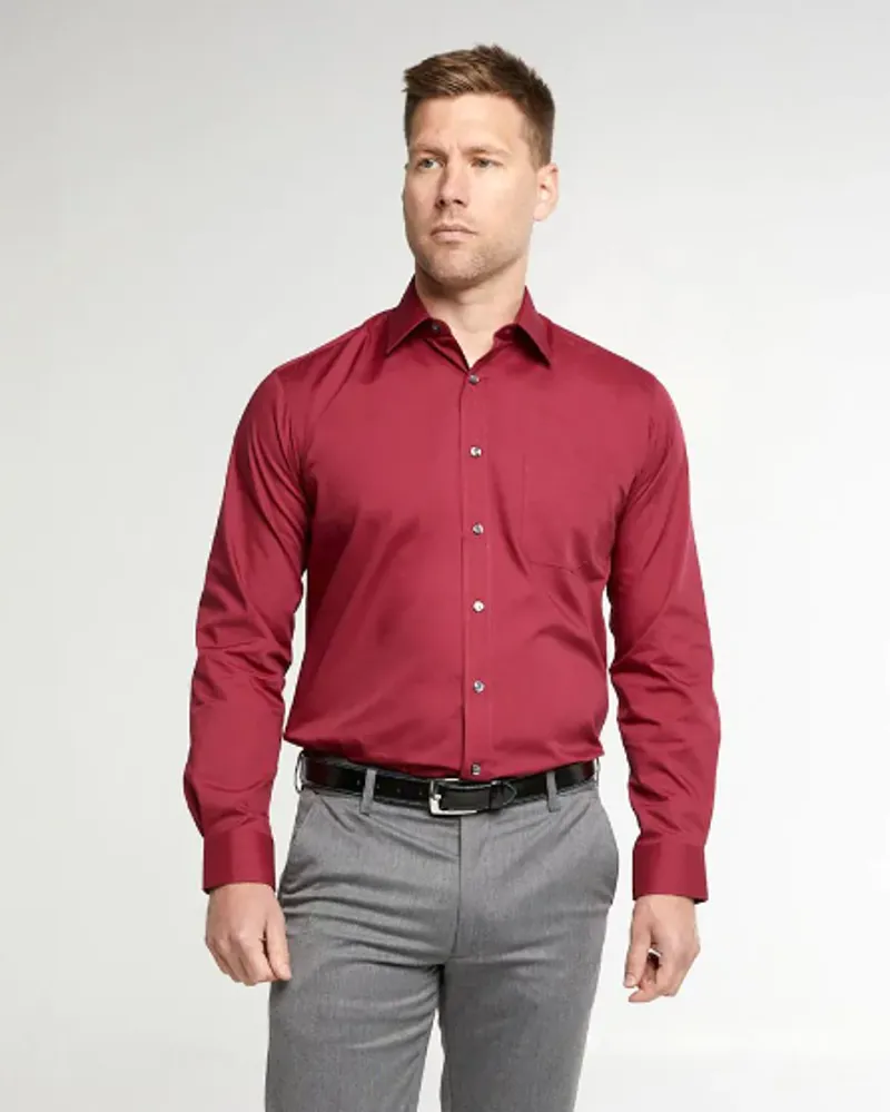  D2 Easy-Care Long-Sleeved Shirt Burgundy SLX3300P 